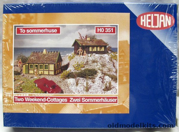 Heljan HO Two Weekend Cottages (Summer Lake Homes) - HO Scale Buildings, HO 351 plastic model kit
